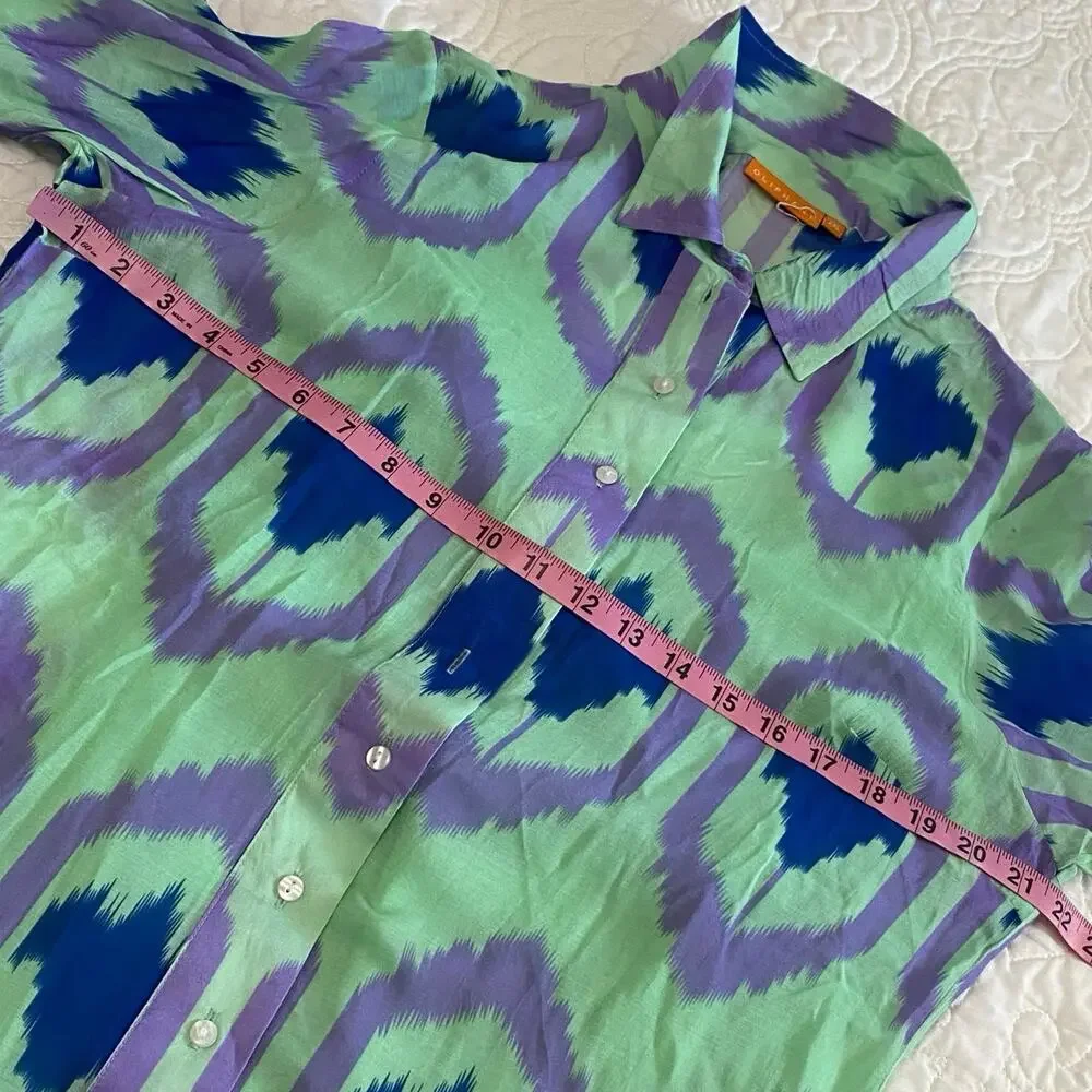 Oliphant Green and Blue Midi Dress - Picture 5 of 13